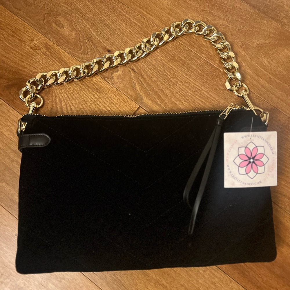 Chic Black Clutch with Gold Chain by [Brand]